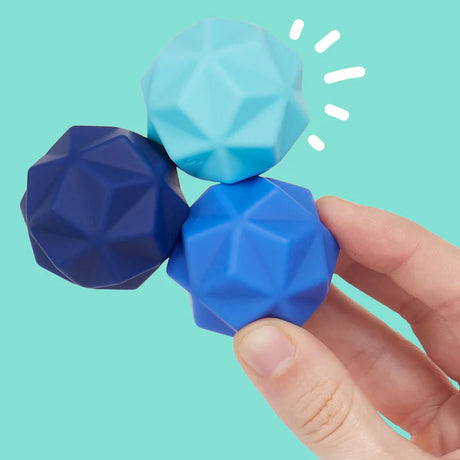 Speks Odds Blue Peaks fidget magnets held in hand, magnetic sensory toy
