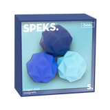 Speks Odds Blue Peaks silicone fidget magnet set, navy blue packaging