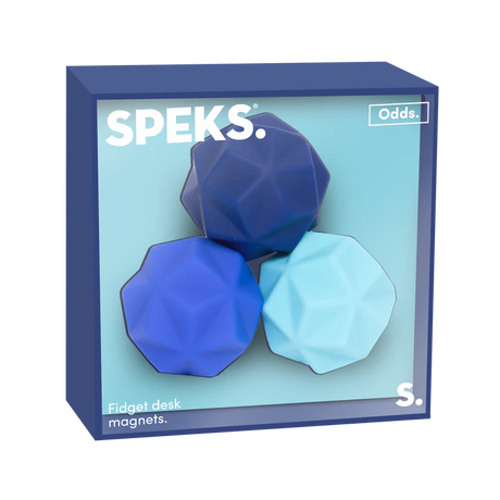 Speks Odds Blue Peaks silicone fidget magnet set, navy blue packaging