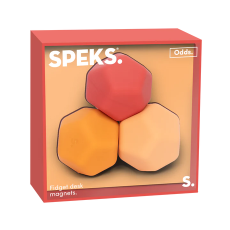 Speks Odds Orange Planes silicone fidget magnet set, red orange packaging