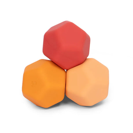 Speks Odds Orange Planes sensory fidget magnets, red orange peach hexagonal