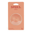 Speks slabs packaging with a circular design on an orange background