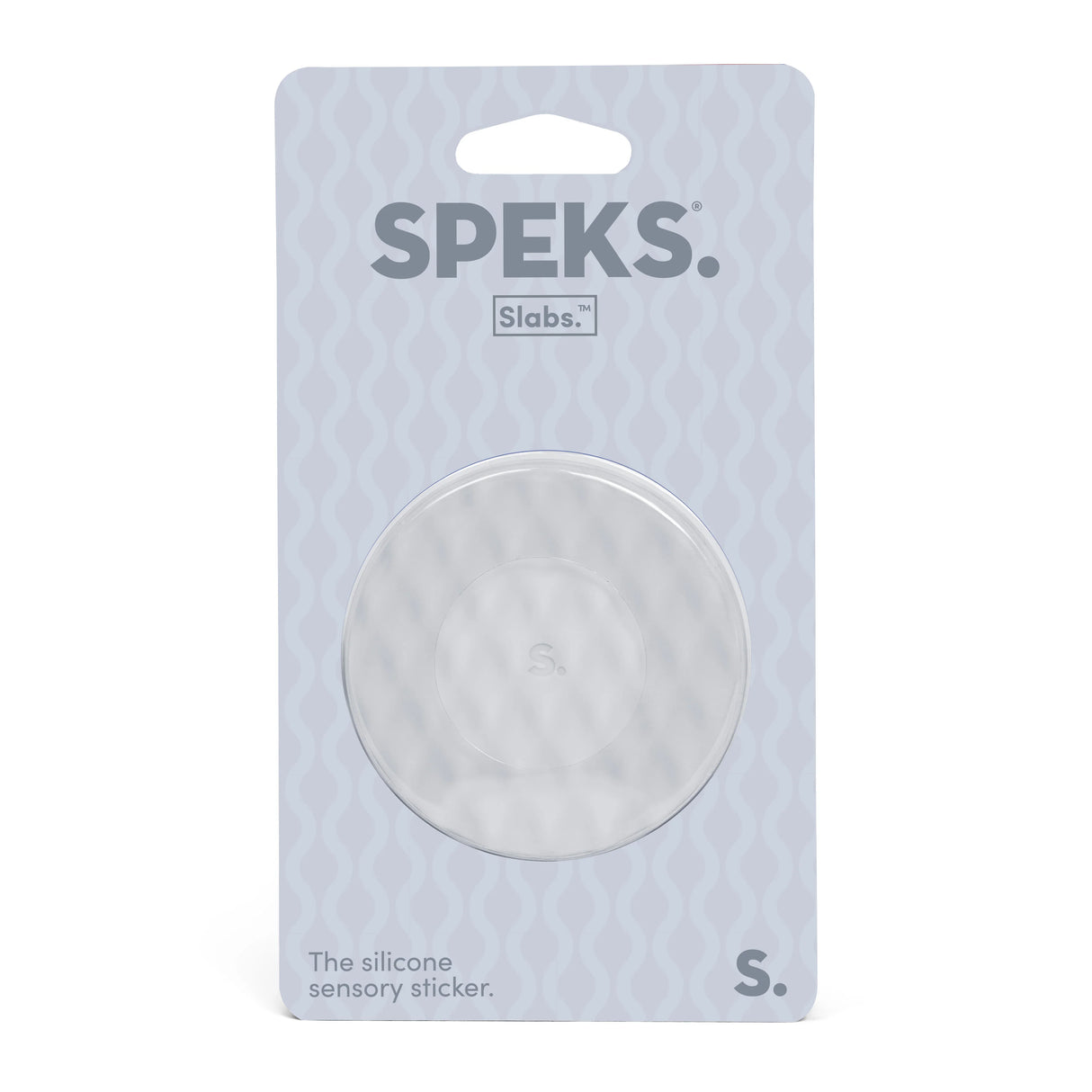 Speeks silicone sensory sticker packaging on a white background