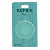 Speks silicone sensory sticker packaging on a teal background