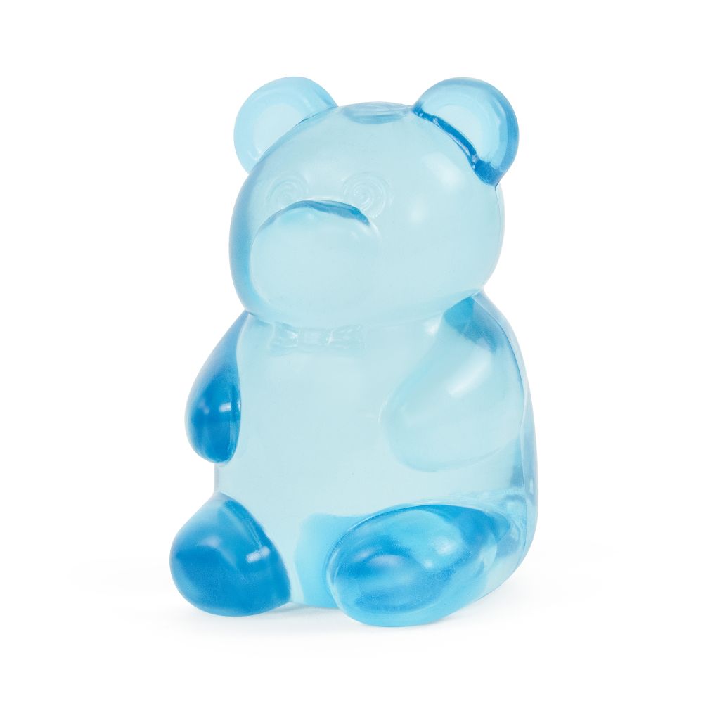 Blue translucent jelly bear fidget toy, soft squishy sensory toy for stress relief