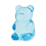 Blue translucent jelly bear fidget toy, soft squishy sensory toy for stress relief
