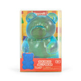 Keycraft Squeeze Jelly Bear in blue green packaging, sensory fidget toy retail box