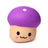 Purple Squeezies Mushroom stress toy with a smiling face and cream polka dots