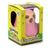 Pink Squeezy-O sloth stress toy in yellow window box packaging with choice of four colours