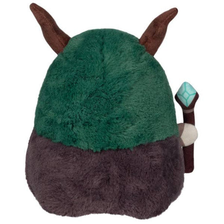 Squishable Plague Doctor Forest Queen plush back view, green and dark brown fur