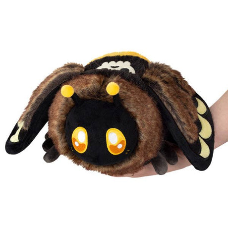 Squishable Mini Death's Head Hawkmoth brown yellow plush held in hand front