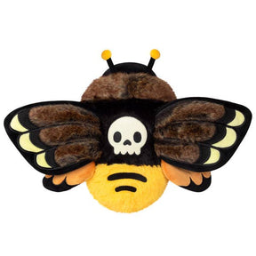Squishable Mini Death's Head Hawkmoth brown black yellow plush top view