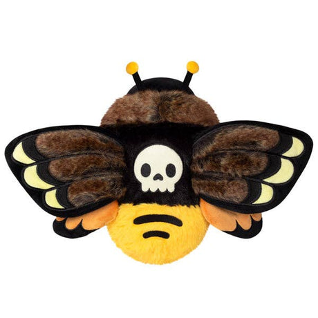 Squishable Mini Death's Head Hawkmoth brown black yellow plush top view
