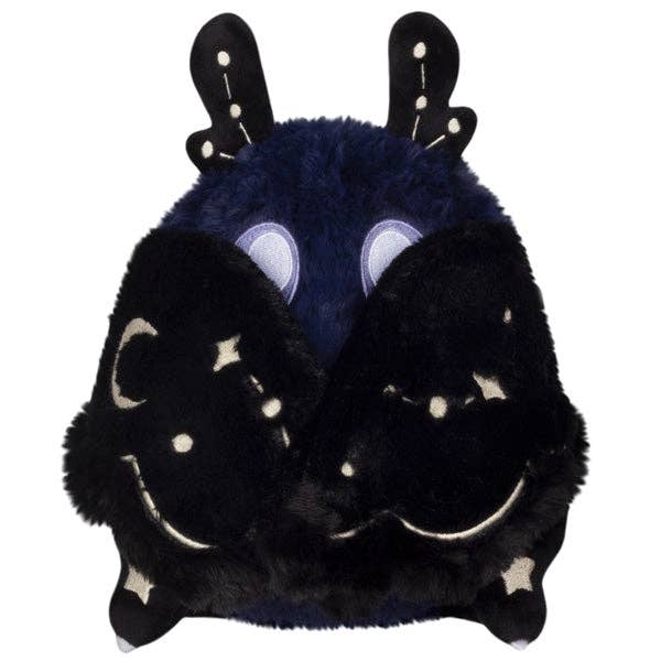 Squishable Mini Midnight Mothman navy black plush wings closed front view