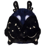 Squishable Mini Midnight Mothman navy black plush wings closed front view
