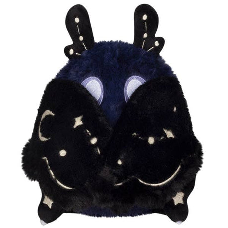 Squishable Mini Midnight Mothman navy black plush wings closed front view