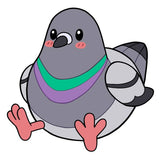 Squishable Mini Pigeon official character illustration grey purple green