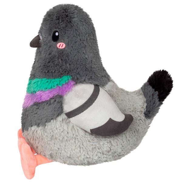Squishable Mini Pigeon grey purple green plush side view