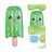 Green lime kawaii squishy glitter pop fidget toy shown next to its lime-themed retail packaging