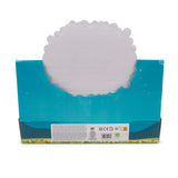 Back of Squishy Sea Sheep neon fidget toy retail display box showing product and safety information