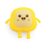 Plain squishy toast fidget toy with smiling face, soft sensory squeeze toy