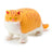 Ginger tabby stretch fat cat stress toy with orange striped markings and yellow eyes