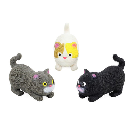 Stretchy Cat grey black and calico squishy sensory fidget toys