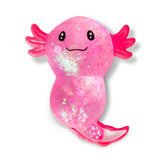 Pink large Sugar Axolotl squishy displayed upright on white background showing full kawaii design