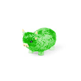 Green glitter Sugar Highland Cow squishy stress toy on white background