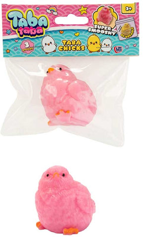 Taba Taba Taba Chicks pink smooshy squishy chick sensory toy in packaging