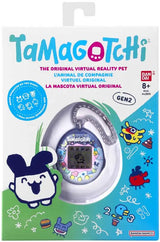 Tamagotchi Gen 2 in pastel shell displayed in its branded retail packaging