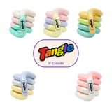 Five Tangle Jr. Clouds pastel twisty fidget toys in mint, pink, lilac, yellow and blue