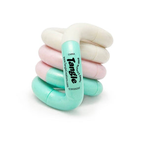 Mint, pink and cream Tangle Jr. Clouds pastel twisty fidget toy coiled into a stack
