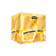 A novelty toy cheese block shaped like a square block of Swiss cheese, featuring a yellow and orange color scheme with text reading 'GIANT SQUISHY CHEESE BLOCK' and 'XL SIZE!'.