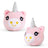 Pink unicorn plushie sensory toy shown from front and side angle with silver iridescent horn detail