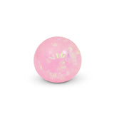 Single pink squish ball with iridescent glitter flakes inside