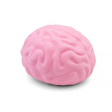 Pink brain-shaped squishy on a white background