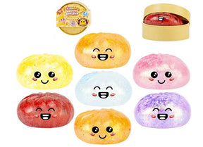 Wizz Toys Glitter Dumpling squishy toys in six colours with steamer basket and packaging