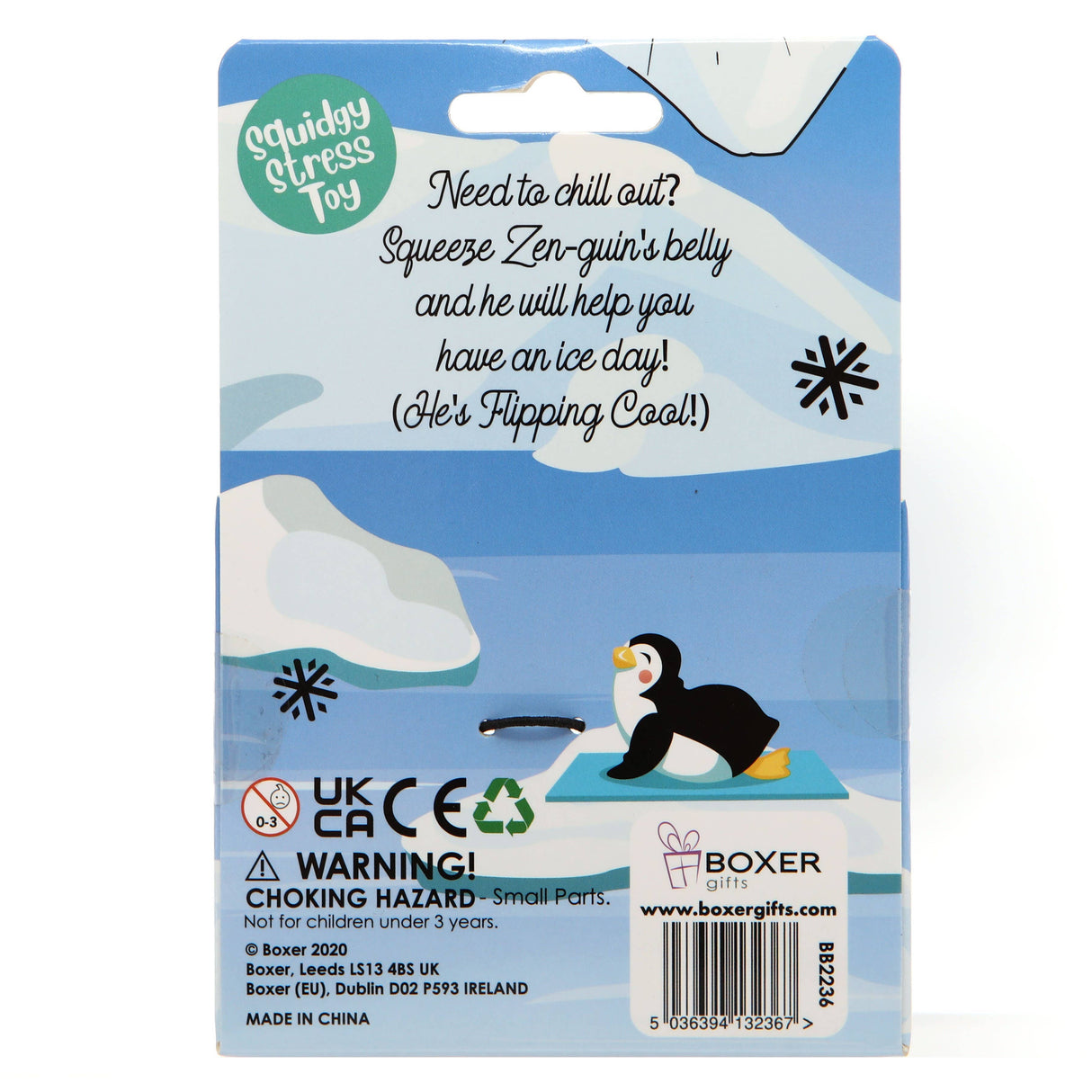 Back of the Zen-Guin gift box showing penguin illustration and product details